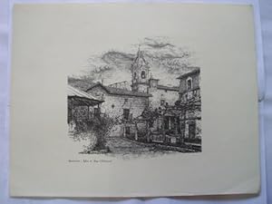 Litografía - Lithography : AYUNTAMIENTO E IGLESIA DE ARAYA - SALVATIERRA (Alava)