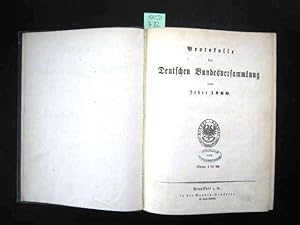 Bild des Verkufers fr Protokolle der Deutschen Bundesversammlung vom Jahre 1860. Sitzung 1 bis 32. zum Verkauf von Augusta-Antiquariat GbR