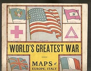 WORLD'S GREATEST WAR. Maps of Europe, Italy and the Western Battle Front in Detail with Descripti...