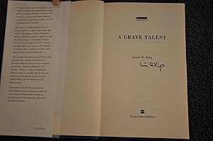 Immagine del venditore per A Grave Talent **SIGNED** venduto da Longs Peak Book Company