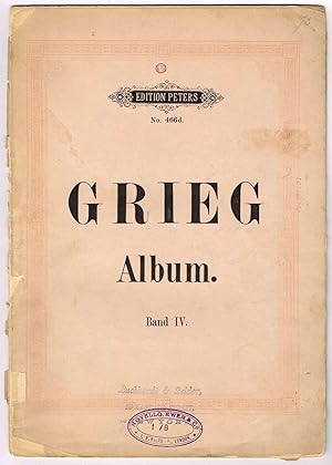 Bild des Verkufers fr GRIEG ALBUM Band IV:SAMMLUNG der Lieder mit Klavierbegleitung - Edition Peters No. 466d. zum Verkauf von SUNSET BOOKS