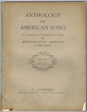 Imagen del vendedor de ANTHOLOGY OF AMERICAN SONG: A Collection of Twenty-five Songs BY REPRESENTATIVE AMERICAN COMPOSERS - HIGH VOICE a la venta por SUNSET BOOKS