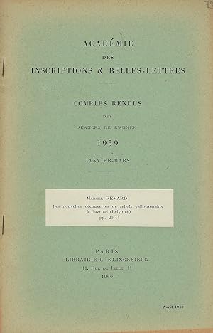 Seller image for *Les nouvelles dcouvertes de reliefs gallo-romains  Buzenol (Belgique) for sale by Librairie Archaion