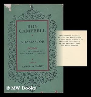 Seller image for Adamastor : poems / by Roy Campbell for sale by MW Books Ltd.