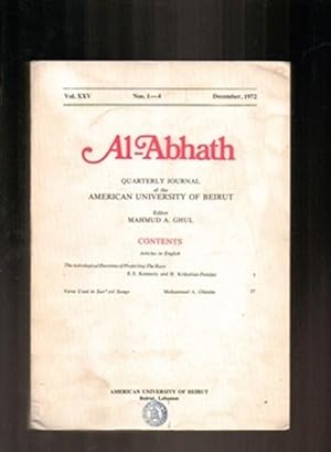 Bild des Verkufers fr Al-Abhath Vol XXV Nos 1-4 zum Verkauf von Sonnets And Symphonies