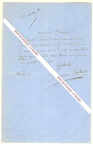 Seller image for Lettre autographe signe de Benjamin Antier, crateur du personnage de Robert Macaire. for sale by Bouquinerie Aurore (SLAM-ILAB)