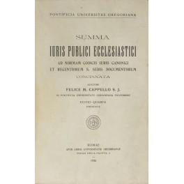 Bild des Verkufers fr Summa iuris publici ecclesiastici. Ad normam codicis iuris canonicis et recentiorum S. Sedis documentorum concinnata zum Verkauf von Libreria Antiquaria Giulio Cesare di Daniele Corradi