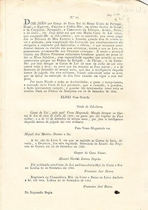 Carta de lei, pela qual Vossa Magestade manda derogar as cartas de lei de onze de Julho de 1822, ...