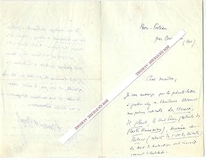 Imagen del vendedor de Lettre autographe signe de Fernand Gregh, Pote et critique littraire, membre de l'Acadmie Franaise. a la venta por Bouquinerie Aurore (SLAM-ILAB)