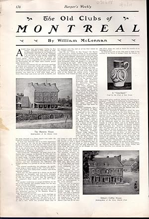 Seller image for PRINT: "The Old Clubs of Montreal".article and .engravings from Harper's Weekly, February 16, 1901 for sale by Dorley House Books, Inc.