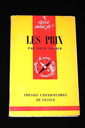 Bild des Verkufers fr LES PRIX zum Verkauf von Librairie RAIMOND