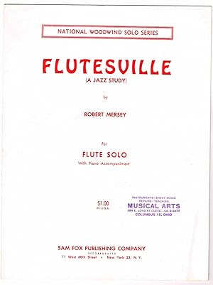 Seller image for FLUTESVILLE (a JAZZ Study): For Flute and Piano, one of the National Woodwind Solo series for sale by SUNSET BOOKS