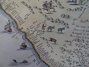 Bild des Verkufers fr A topographicall Description an Admeasurement of the Yland of Barbados in the West Indyaes with the Mrs. Names of the Seuerall plantacons. Koloriertes Faksimile einer Kupferstichkarte von Lignon, um 1660. 37 x 52 cm. zum Verkauf von Antiquariat Daniel Schramm e.K.