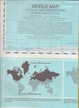 WORLD MAP in Equal Area Presentation: PETERS PROJECTION.