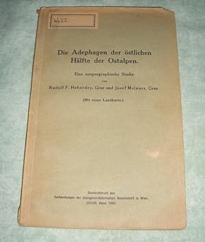 Bild des Verkufers fr Die Adephagen der stlichen Hlfte der Ostalpen. zum Verkauf von Antiquariat  Lwenstein