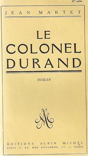 Seller image for Le colonel durand for sale by dansmongarage