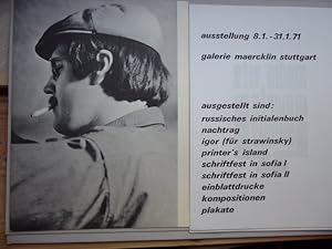 Bild des Verkufers fr Printing is a way of life. ausstellung 8. 1. - 31. 1. 71 galerie maercklin stuttgart. zum Verkauf von Antiquariat Heinzelmnnchen