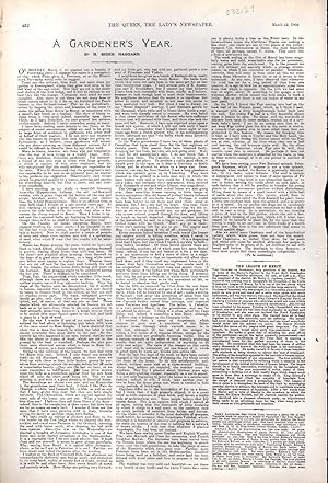 Imagen del vendedor de PRINT: "A Gardener's Year".article from The Queen, The Lady's Newspaper and Court Chronicle; March 12, 1904 a la venta por Dorley House Books, Inc.