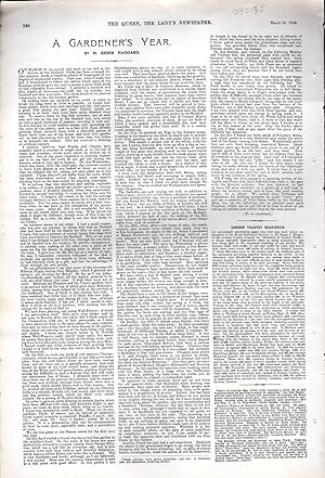Imagen del vendedor de PRINT: "A Gardener's Year".article from The Queen, The Lady's Newspaper and Court Chronicle; March 26, 1904 a la venta por Dorley House Books, Inc.
