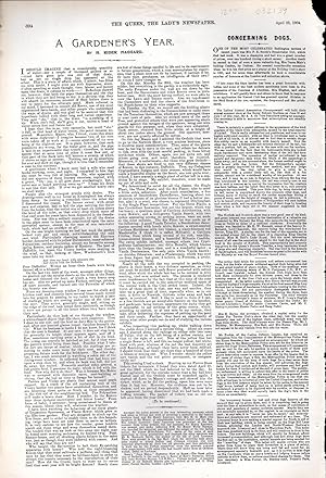 Image du vendeur pour PRINT: "A Gardener's Year".article from The Queen, The Lady's Newspaper and Court Chronicle; April 23, 1904 mis en vente par Dorley House Books, Inc.