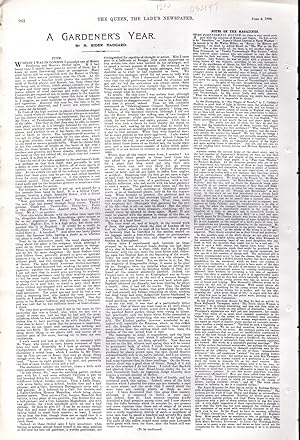 Image du vendeur pour PRINT: "A Gardener's Year".article from The Queen, The Lady's Newspaper and Court Chronicle; June 4, 1904 mis en vente par Dorley House Books, Inc.