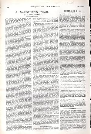 Image du vendeur pour PRINT: "A Gardener's Year".article from The Queen, The Lady's Newspaper and Court Chronicle; June 11, 1904 mis en vente par Dorley House Books, Inc.
