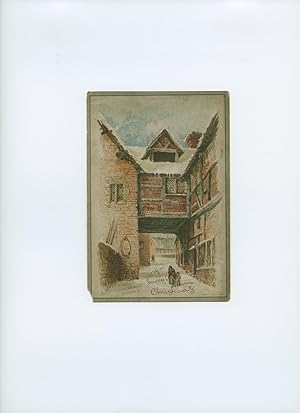 Seller image for Christmas Card with Frederick Langbridge Poem and E. Hay Colour Artwork Showing the Back of Rowleys Mansion, Shrewsbury [Raphael Tuck Series 1483] for sale by Little Stour Books PBFA Member