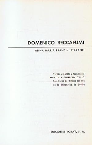 Imagen del vendedor de DOMENICO BECCAFUMI a la venta por Librera Torren de Rueda