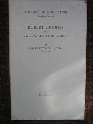 Imagen del vendedor de Robert Bridges and  The Testament of Beauty  a la venta por Tiger books