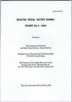 Imagen del vendedor de ROSSITER POSTAL HISTORY JOURNAL - VOLUME No. 3: 2002 a la venta por Pennymead Books PBFA