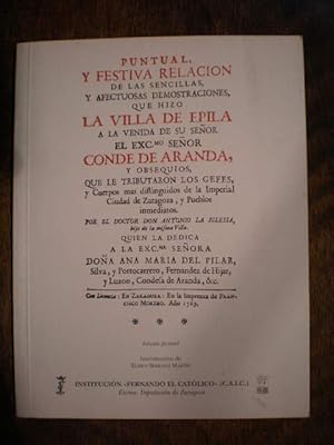 Puntual y festiva relación de las sencillas y afectuosas demostraciones que hizo la Villa de Epil...