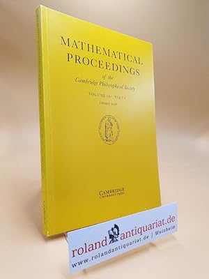 Bild des Verkufers fr Mathematical Proceedings of the Cambridge Philosophical Society Vol. 140 January 2006 Part 1 zum Verkauf von Roland Antiquariat UG haftungsbeschrnkt