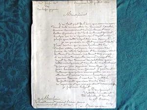 Lettre Autographe militaire signée de Auvray.