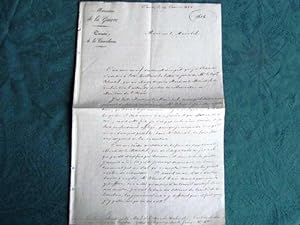 Lettre Autographe militaire signée de Champmontant en 1842.