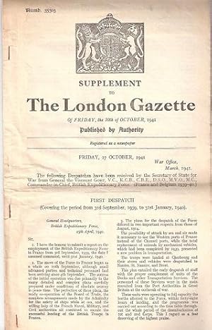 SUPPLEMENT TO THE LONDON GAZETTE, (Number 35305), FRIDAY 17TH OCTOBER, 1941