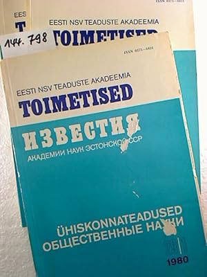 Toimetised / Eesti NSV Teaduste Akadeemia = Izvestija. - Ühiskonnateadused. - 29 / 1980, 1 - 4 (4...