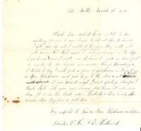 AUTOGRAPH LETTER SIGNED (ALS) to V.H. LODOISKER, WRITTEN AT LAKE MILLS [Michigan], 10 MARCH 1855