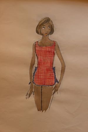 A COLLECTION OF 128 ORIGINAL DRAWINGS AND WATERCOLOURS- OF FASHION DESIGNS BY MISS KROPEJ.