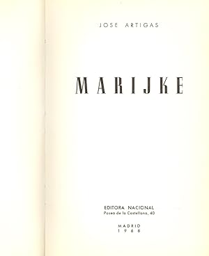 Imagen del vendedor de MARIJKE a la venta por Libreria 7 Soles