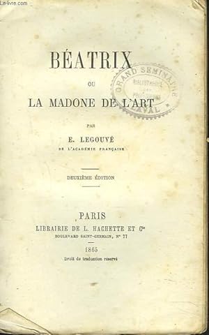 Bild des Verkufers fr BEATRIX ou LA MADONNE DE L'ART zum Verkauf von Le-Livre