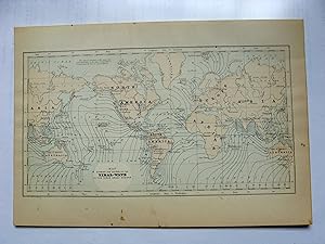 Johnson's Map of the World Showing the Course of the Tidal Wave on Three Great Oceans - Original ...