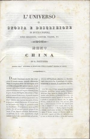 Bild des Verkufers fr CHINA. L'Universo Pittoresco. (1838). zum Verkauf von studio bibliografico pera s.a.s.
