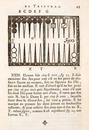 Image du vendeur pour Le Grand Trictrac, ou mthode facile pour apprendre sans maitre la marche, les termes, les regles, et une grande partie des finesses de ce jeu, enrichie de 288 plances ou figures, avec des dcisions des cas particuliers. Nouvelle Edition, revue, corrige mis en vente par Hnersdorff Rare Books ABA ILAB