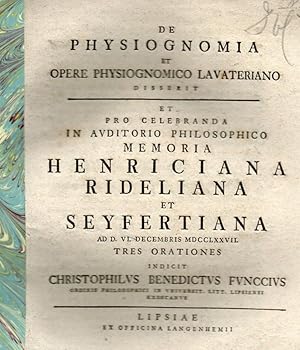 De physiognomia et opere physiognomico Lavateriano.