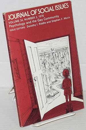 Imagen del vendedor de The Journal of Social Issues; vol. 34, no. 3, summer 1978: Psychology and the gay community a la venta por Bolerium Books Inc.