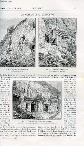 La nature n° 1086 - L'éboulement de la Roche Guyon avec gravures dans le texte. La plus grande bi...