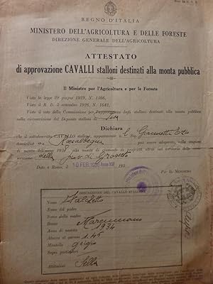 Documento "REGNO D'ITALIA - MINISTERO DELL'AGRICOLTURA E DELLE IMPOSTE Direzione Generale dell' A...
