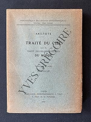 Image du vendeur pour TRAITE DU CIEL suivi du TRAITE PSEUDO-ARISTOTELICIEN DU MONDE mis en vente par Yves Grgoire