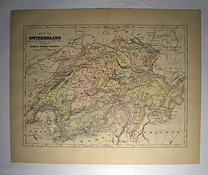 Johnson's Map of Switzerland - Original (1897)