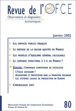 Bild des Verkufers fr Revue de l'OFCE, numro 80 : Observations et diagnostics conomiques zum Verkauf von JLG_livres anciens et modernes